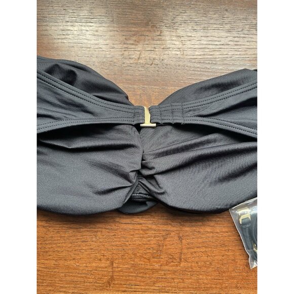 Kate Spade Designer Black Rosette Bandeau Bikini Top Womens Size S NWT Resort - Picture 5 of 9